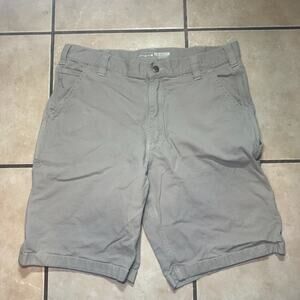 Carhartt Shorts Khaki Relaxed Fit Canvas Work Mens Size 36x11 BS3652-M READ**